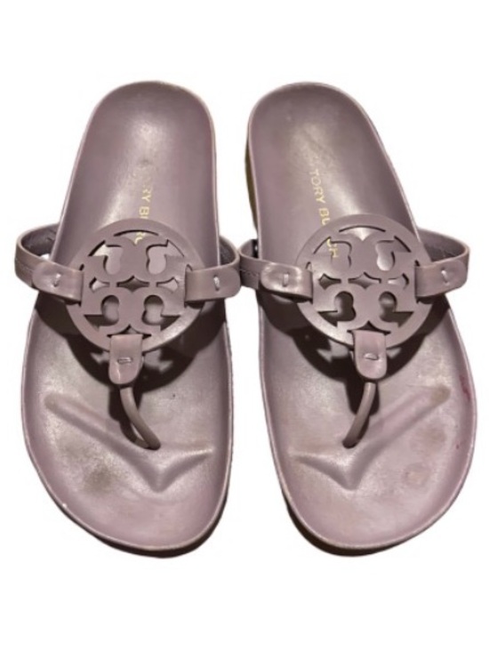Tory Burch Lilac Miller Logo Thong Sandals